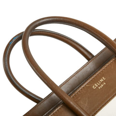 セリーヌ ラゲージ マイクロショッパー ハンドバッグ ベージュ ブラウン ブラック レザー スウェード レディース CELINE 【中古】