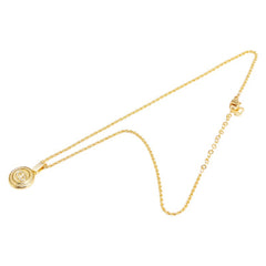 ディオール CDロゴ ラウンド ラインストーン ネックレス ゴールド メッキ レディース Dior 【中古】