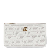 クリスチャンルブタン パンチング 小銭入れ カードケース ホワイト レザー レディース Christian Louboutin 【中古】