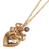 ディオール Diorロゴ ハート モチーフ ネックレス ゴールド メッキ レディース Dior 【中古】