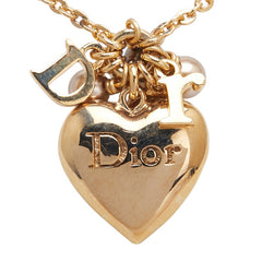 ディオール Diorロゴ ハート モチーフ ネックレス ゴールド メッキ レディース Dior 【中古】