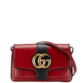グッチ GGマーモント アリー ショルダーバッグ 550129 レッド ブラック レザー レディース GUCCI 【中古】
