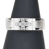 Pt900 プラチナ ダイヤ0.07ct クロス リング 指輪 レディース 18号 【中古】