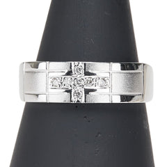 Pt900 プラチナ ダイヤ0.07ct クロス リング 指輪 レディース 18号 【中古】