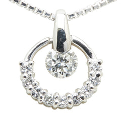 Pt900 プラチナ Pt850 プラチナ ダイヤ0.52ct 星の砂 ベネチアンチェーン ペンダントネックレス レディース 【中古】