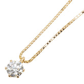 K18YG イエローゴールド ダイヤ0.335ct プチ ネックレス レディース 【中古】