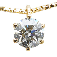 K18YG イエローゴールド ダイヤ0.335ct プチ ネックレス レディース 【中古】