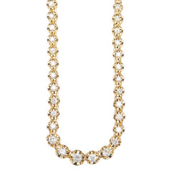 K18YG イエローゴールド ダイヤ2.00ct テニスチェーン ネックレス レディース 【中古】