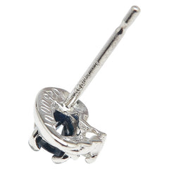 Pt900 プラチナ Pt850 プラチナ サファイア0.49ct ダイヤ0.02ct スタッドピアス レディース 【中古】