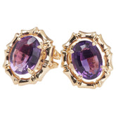 K14YG イエローゴールド アメジスト スタッドピアス レディース 【中古】