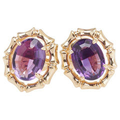 K14YG イエローゴールド アメジスト スタッドピアス レディース 【中古】