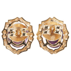 K14YG イエローゴールド アメジスト スタッドピアス レディース 【中古】