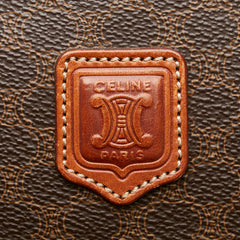 セリーヌ マカダム バニティバッグ ブラウン PVC レザー レディース CELINE 【中古】