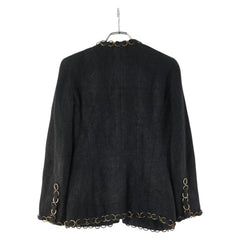 シャネル カーディガン サイズ:38 ブラック シルク レディース CHANEL 【中古】