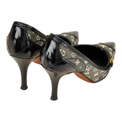 ルイ ヴィトン モノグラム パンプス サイズ:36 MA0075 ブラック キャンバス レザー レディース LOUIS VUITTON 【中古】