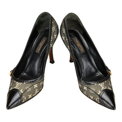 ルイ ヴィトン モノグラム パンプス サイズ:36 MA0075 ブラック キャンバス レザー レディース LOUIS VUITTON 【中古】