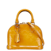 ルイ ヴィトン モノグラム ヴェルニ アルマBB ハンドバッグ ショルダーバッグ 2WAY M91697 ジョーヌパッション イエロー パテントレザー レディース LOUIS VUITTON 【中古】