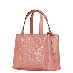 アルマーニエクスチェンジ エンボスロゴ ハンドバッグ ショルダーバッグ 2WAY ピンク エナメル レザー レディース ARMANI EXCHANGE 【中古】