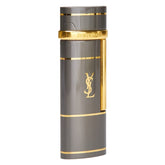 サンローラン ロゴ ガスライター ゴールド グレー メッキ レディース SAINT LAURENT 【中古】