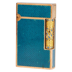 デュポン ガスライター ゴールド グリーン メッキ ラインストーン レディース Dupont 【中古】