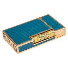 デュポン ガスライター ゴールド グリーン メッキ ラインストーン レディース Dupont 【中古】