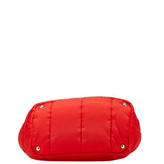プラダ 三角ロゴプレート ハンドバッグ ショルダーバッグ 2WAY BN2771 レッド ナイロン レザー レディース PRADA 【中古】
