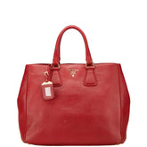 プラダ トートバッグ レッド レザー レディース PRADA 【中古】