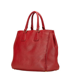 プラダ トートバッグ レッド レザー レディース PRADA 【中古】