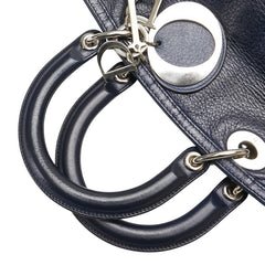ディオール グランヴィル ハンドバッグ ショルダーバッグ 2WAY ネイビー レザー レディース Dior 【中古】