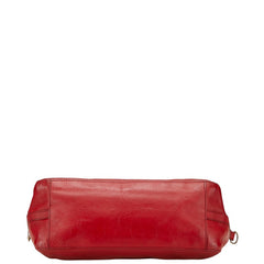 フェンディ ロゴ ショルダーバッグ ハンドバッグ 2WAY レッド レザー レディース FENDI 【中古】