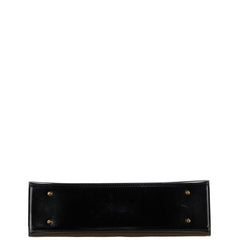 サンローラン ロゴプレート ハンドバッグ ブラック レザー レディース SAINT LAURENT 【中古】