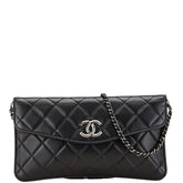 シャネル マトラッセ ココマーク チェーン ハンドバッグ ワンショルダーバッグ ブラック ラムスキン レディース CHANEL 【中古】
