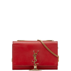 サンローラン ケイト ミディアム タッセル チェーン ショルダーバッグ 354119 レッド レザー レディース SAINT LAURENT 【中古】