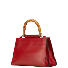 グッチ バンブー ニムフェア ハンドバッグ ショルダーバッグ 2WAY 459076 レッド レザー レディース GUCCI 【中古】