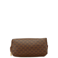 セリーヌ マカダム ポーチ ブラウン PVC レザー レディース CELINE 【中古】