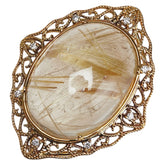 K18YG イエローゴールド ルチルクォーツダイヤ30.65ct ダイヤ0.10ct ペンダントトップ レディース 【中古】