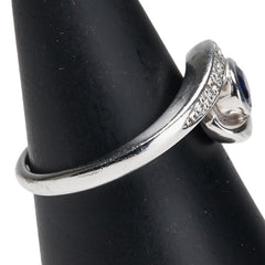 Pt900 プラチナ サファイア0.59ct ダイヤ0.06ct リング 指輪 レディース 15号 【中古】