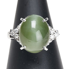 Pt900 プラチナ ダイヤ リング 指輪 レディース 13号 【中古】