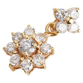 K18YG イエローゴールド ダイヤ0.50ct 花 フラワー モチーフ ペンダントトップ レディース 【中古】