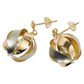 K18YG イエローゴールド Pt900 プラチナ コンビ ボール スイング スタッド ピアス レディース 【中古】