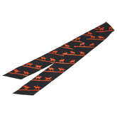 エルメス ツイリー LES ALLURES スカーフ ブラック オレンジ シルク レディース HERMES 【中古】