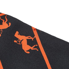 エルメス ツイリー LES ALLURES スカーフ ブラック オレンジ シルク レディース HERMES 【中古】