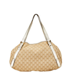グッチ GGキャンバス アビー トートバッグ 130736 ベージュ ゴールド キャンバス レザー レディース GUCCI 【中古】