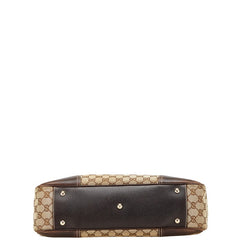 グッチ GGキャンバス プリンシー シェリーライン リボン ショルダーバッグ トートバッグ 163805 ブラック キャンバス レザー レディース GUCCI 【中古】