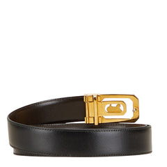 セリーヌ ホースキャリッジ ベルト ブラック ゴールド レザー メッキ レディース CELINE 【中古】