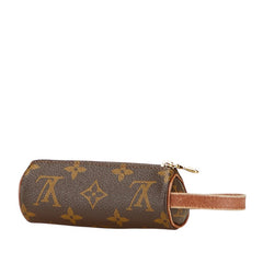 ルイ ヴィトン モノグラム エテュイトロワボールドゥゴルフ ポーチ M58249 ブラウン PVC レザー レディース LOUIS VUITTON 【中古】