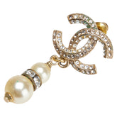 シャネル ココマーク ラインストーン ピアス 片耳のみ ゴールド メッキ フェイクパール レディース CHANEL 【中古】