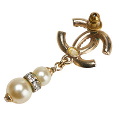 シャネル ココマーク ラインストーン ピアス 片耳のみ ゴールド メッキ フェイクパール レディース CHANEL 【中古】