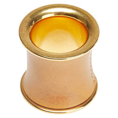 エルメス 筒型 スカーフリング ゴールド ベージュ メッキ レザー レディース HERMES 【中古】