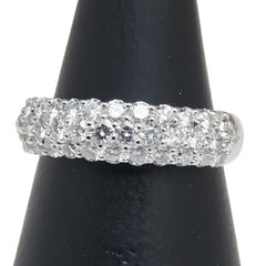 Pt900 プラチナ ダイヤ1.00ct パヴェ リング 指輪 レディース 10号 【中古】